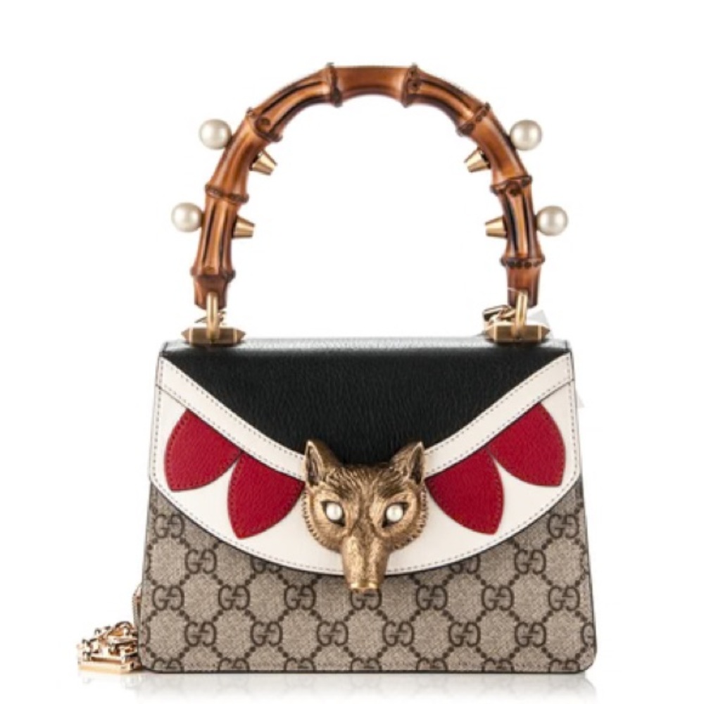 Authentic Gucci Fox Shoulder Bag with Bamboo Handle Dionysus